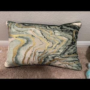 NWT World Market Green and Gold Lumbar Pillow